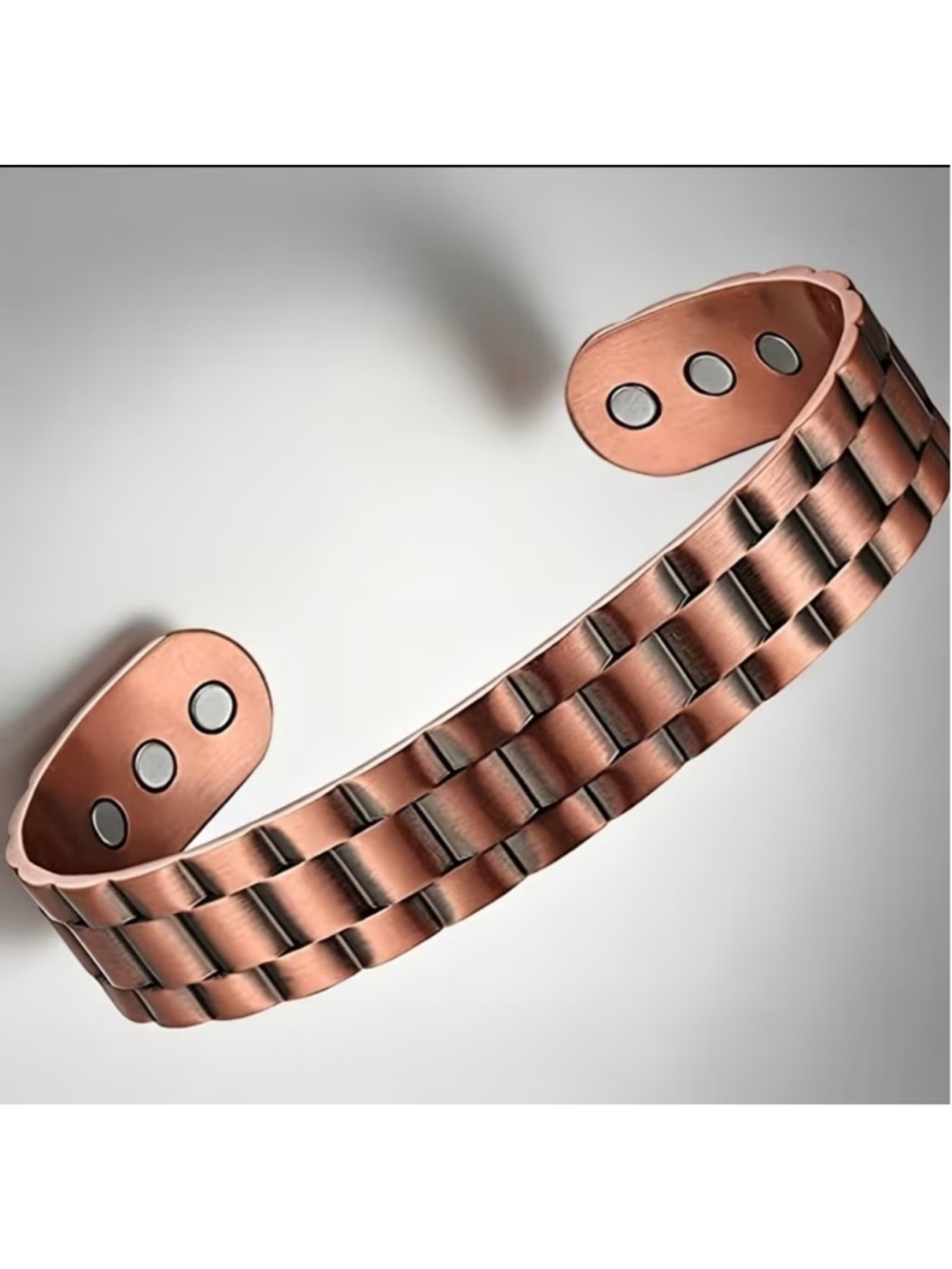 Fashion Magnetic Copper Bracelet One Size Bronze Silver - Picture 2 of 7